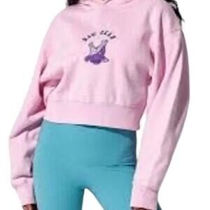 Raw Gear Women's Pink Embroidered Logo Cropped Hoodie Size Small